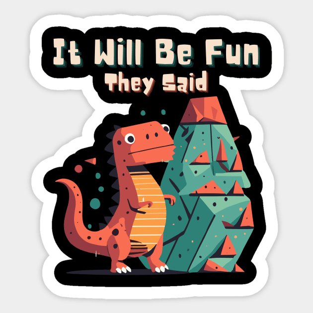 Indoor Rock Climbing Boulderer Bouldering Dinosaur Climber Sticker by AimArtStudio